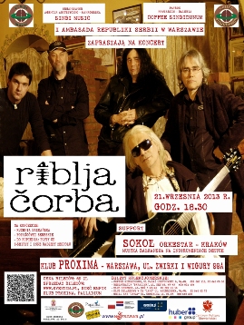 Zespół Riblja Čorba - plakat koncertu w Polsce