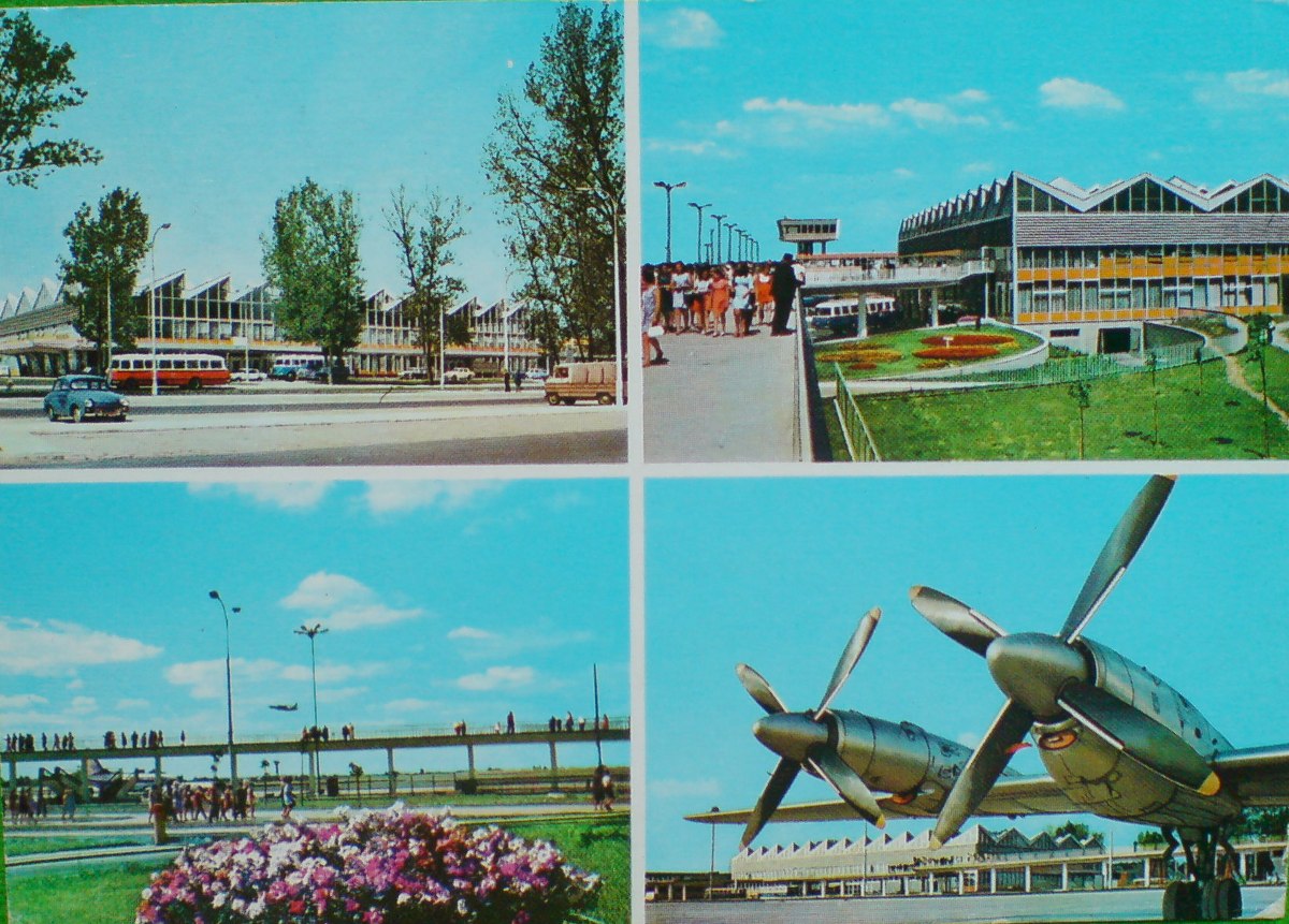 Lotnisko okęcie 1973, pocztówka, zdjęcia Raczkowski i Stelmach