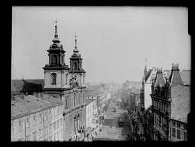 Perspektywa w kierunku placu Zamkowego, ok. 1930 r.
