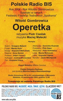 &quot;Operetka&quot; w BISce - plakat (Internet + własne zaangażowanie)